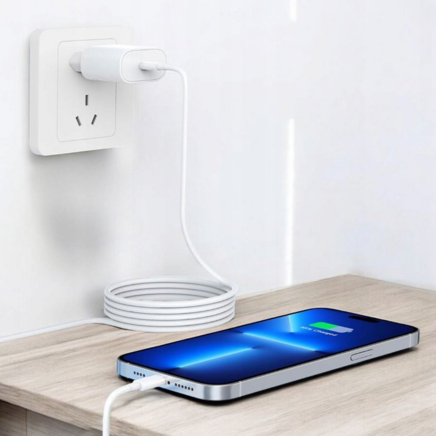 Szybka Ładowarka USB-C 25W + Kabel do iPhone 15 16