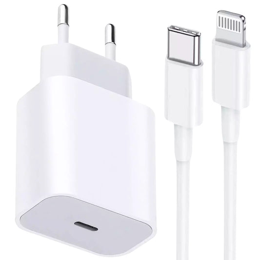 Szybka Ładowarka USB-C 25W + Kabel do iPhone 14 13 12 11 X